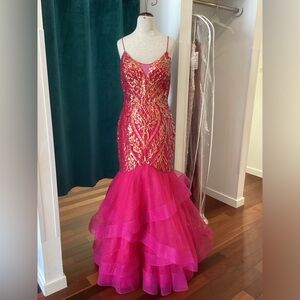 COLORS regal sequin patterned mermaid gown